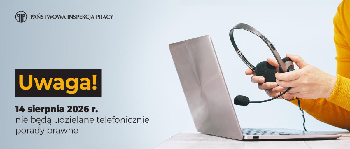 Grafika z napisem: Uwaga! 14 sierpnia 2026 r. nie będą udzielane telefonicznie porady prawne