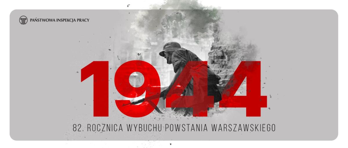 Grafika przypominająca o 82. rocznicy wybuchu powstania warszawskiego