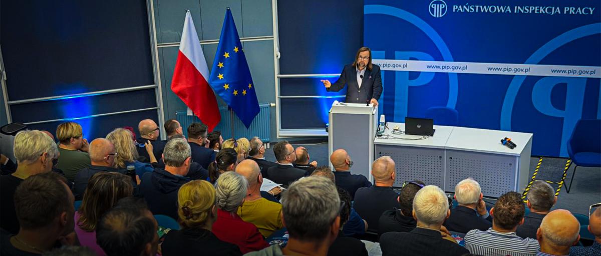 IP w trakcie konferencji „Czy profilaktyka przed wypadkami w pracy jest skuteczna?”