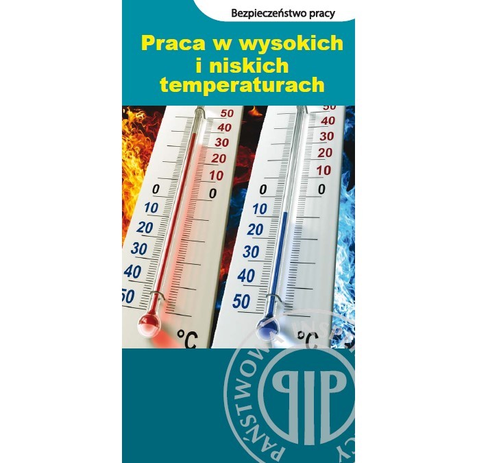 Okładka ulotki przedstawiająca termometry